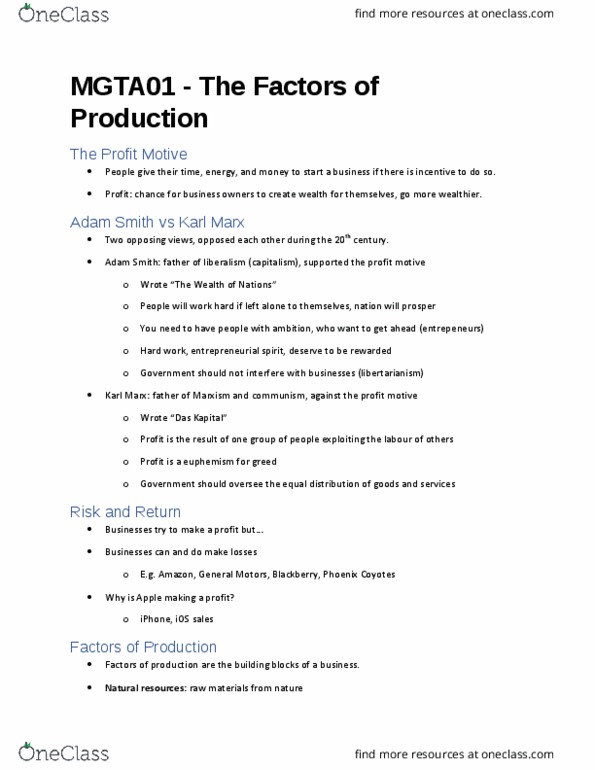 MGTA01H3 Lecture Notes - Lecture 2: Mark Zuckerberg, Information Revolution, Profit Motive thumbnail