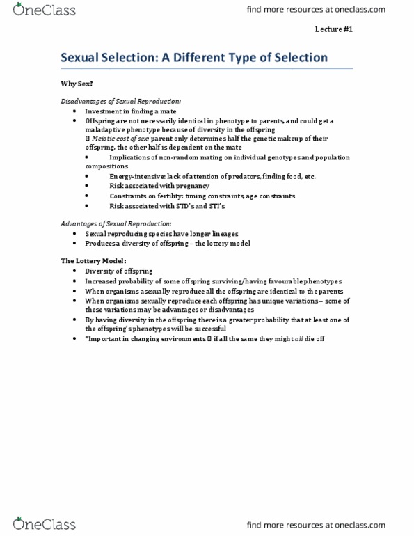 Biology 1201A Lecture Notes - Lecture 1: Asexual Reproduction thumbnail