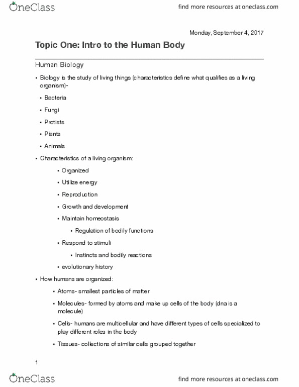 KINE 200 Lecture Notes - Lecture 1: Critical Thinking, Circadian Rhythm, Sickle-Cell Disease thumbnail