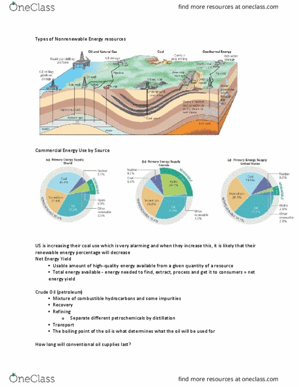 Environmental Science 3300F/G Lecture Notes - Lecture 23: Energy Returned On Energy Invested, Boiling Point thumbnail