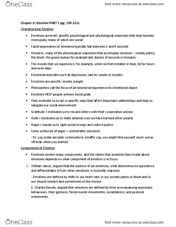 PSYC 2100 Lecture Notes - Lecture 6: Appeasement, Display Rules, Cortisol thumbnail