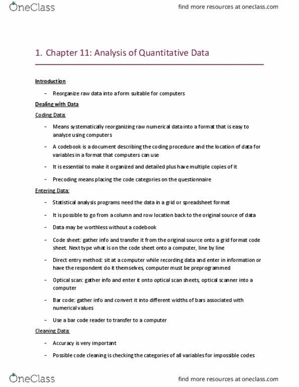 FRHD 3070 Chapter Notes - Chapter 11: Contingency Table, Dependent And Independent Variables, Statistical Significance thumbnail