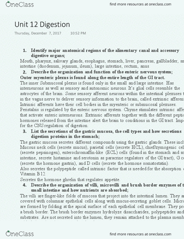 BIOM 3200 Lecture Notes - Lecture 12: Defecation, Emulsion, Bilirubin thumbnail