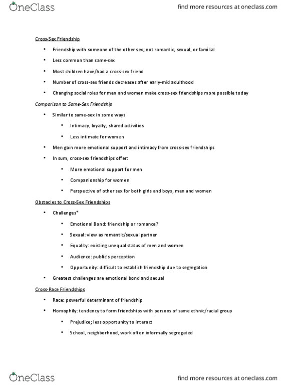 PS287 Lecture Notes - Lecture 15: Role Conflict, Gender Role, Homophily thumbnail