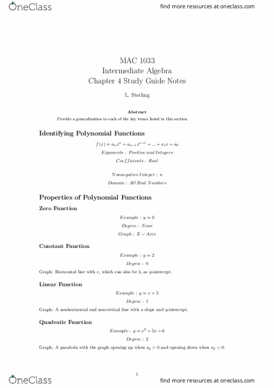 Mat1033 Study Guide Fall 2017 Quiz Mathematical Model Interest