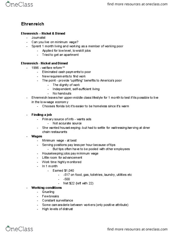 SOCIOL 3AC Lecture Notes - Lecture 15: Working Poor thumbnail