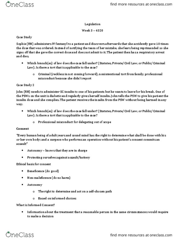 Nursing 4320A/B Lecture Notes - Lecture 3: Uptodate, Advance Healthcare Directive, Mental Disorder thumbnail