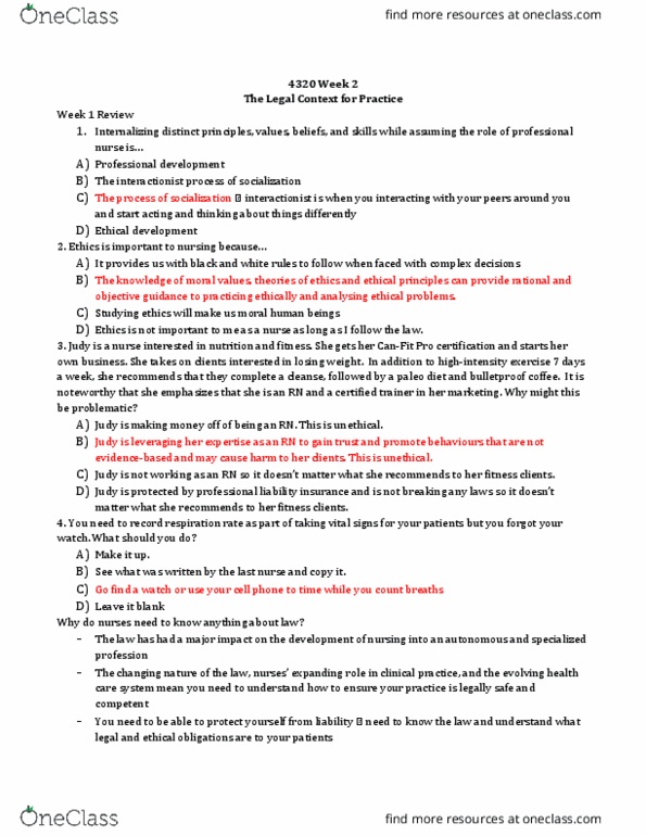 Nursing 4320A/B Lecture Notes - Lecture 2: Dementia, Morphine, Secondary Liability thumbnail