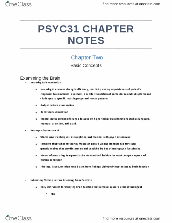 PSYC31H3 Chapter 2: Chapter 2 Notes thumbnail
