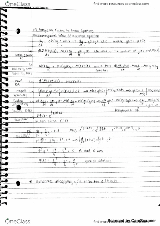 MATH 2420Q Chapter 1.9: 1.9 Integrating Factors for Linear Equations thumbnail