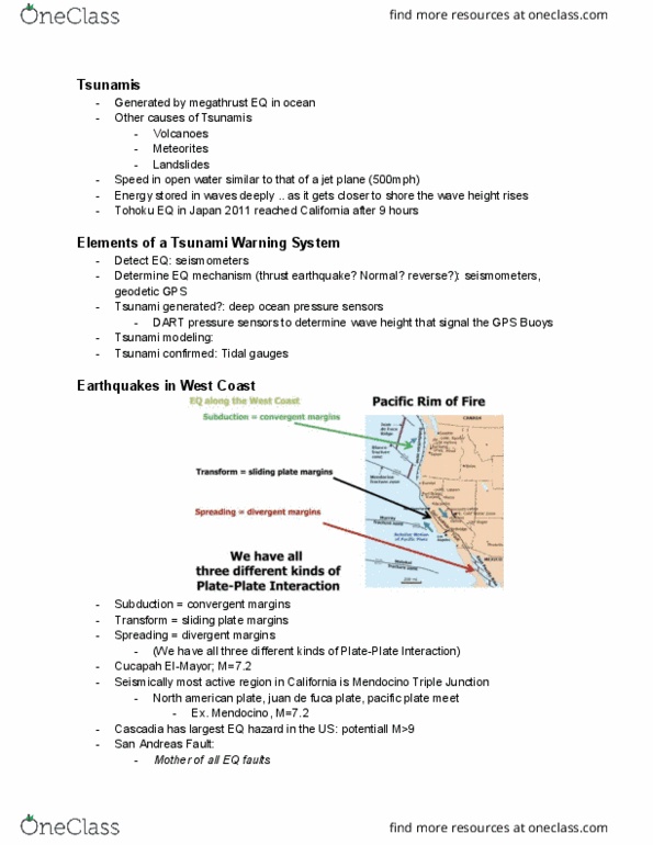 EPS C20 Lecture Notes - Lecture 3: 1989 Loma Prieta Earthquake, Mendocino Triple Junction, San Andreas Fault thumbnail