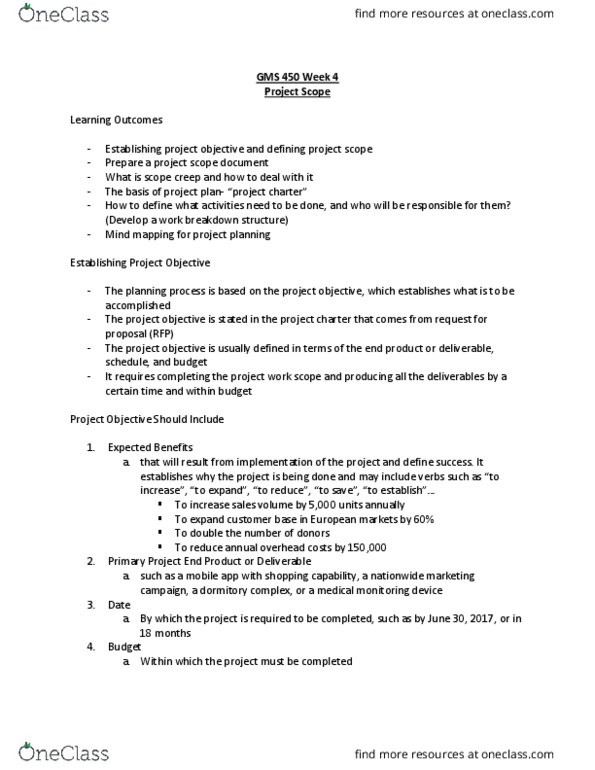 GMS 450 Lecture Notes - Lecture 4: System 6, Customer Satisfaction, Brain Records thumbnail