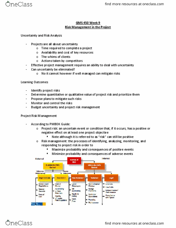 GMS 450 Lecture Notes - Lecture 9: Joint Venture, Miracle Drug, Flat Rate thumbnail