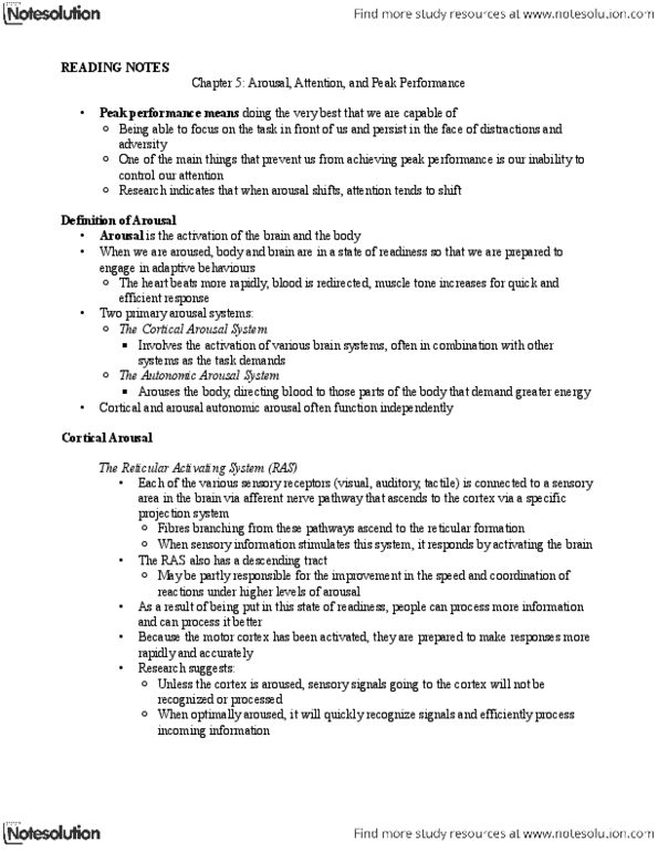 PS264 Chapter Notes - Chapter 5: Locus Coeruleus, Limbic System, Electrodermal Activity thumbnail