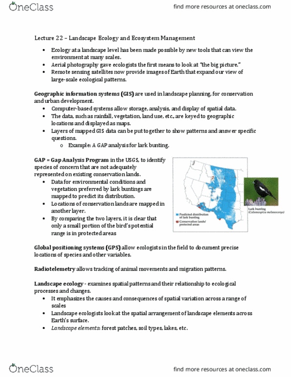 Biology 2483A Lecture Notes - Lecture 22: Habitat Fragmentation, Indigo Bunting, Lake Superior thumbnail