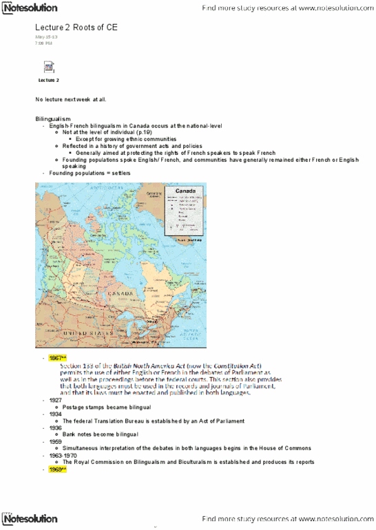 LIN201H1 Lecture Notes - Lecture 2: United States Territorial Acquisitions, Lower Canada, Michif Language thumbnail