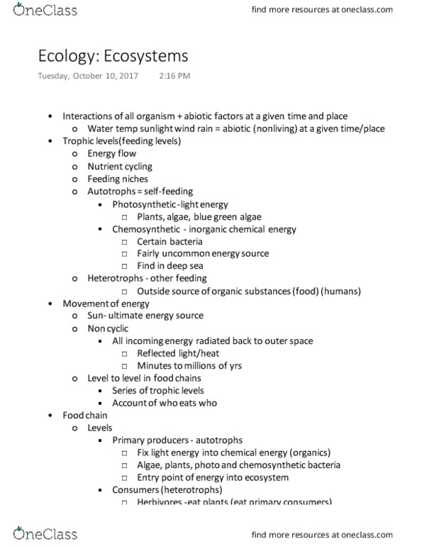 BIO 181 Lecture Notes - Lecture 5: Complete Protein, Metal Toxicity, Biomagnification thumbnail