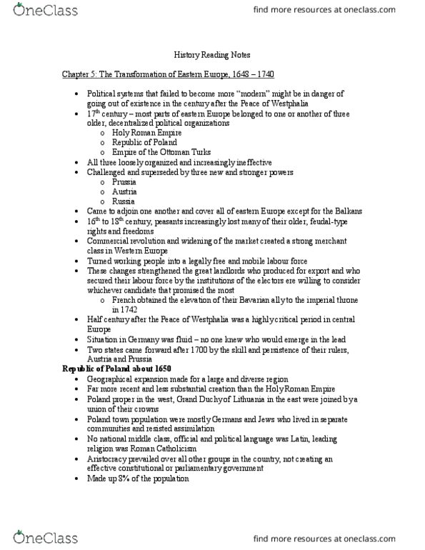 History 1401E Chapter ALL : History Reading Notes thumbnail