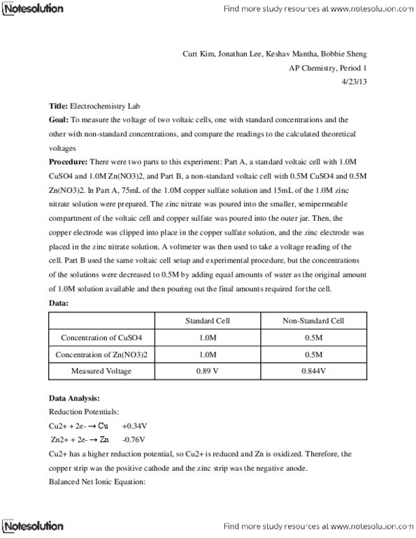CHEM 1951 Lecture Notes - Standard Hydrogen Electrode, Potassium Nitrate, Nernst Equation thumbnail