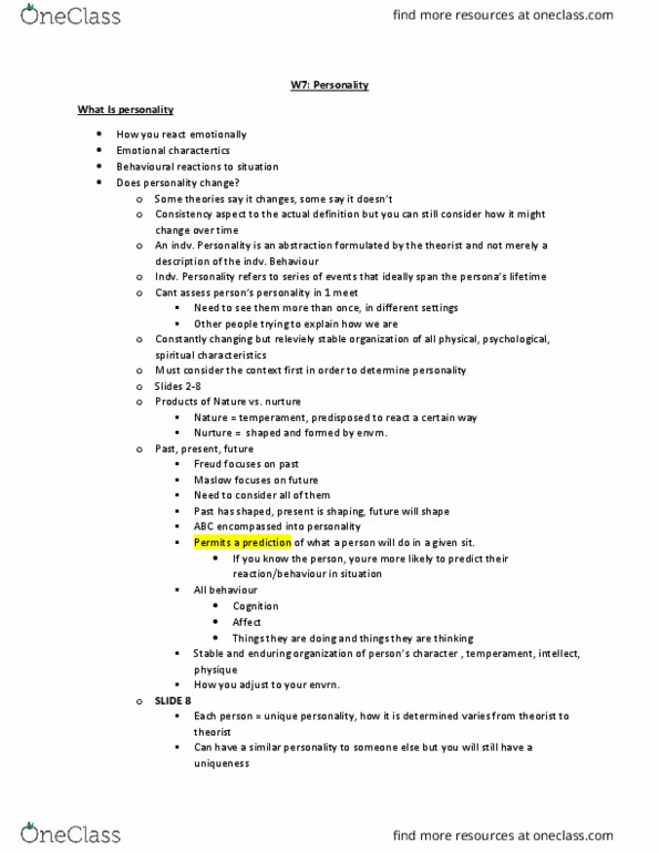 PSY 402 Lecture Notes - Lecture 7: Neuroticism, Conscientiousness, Midlife Crisis thumbnail