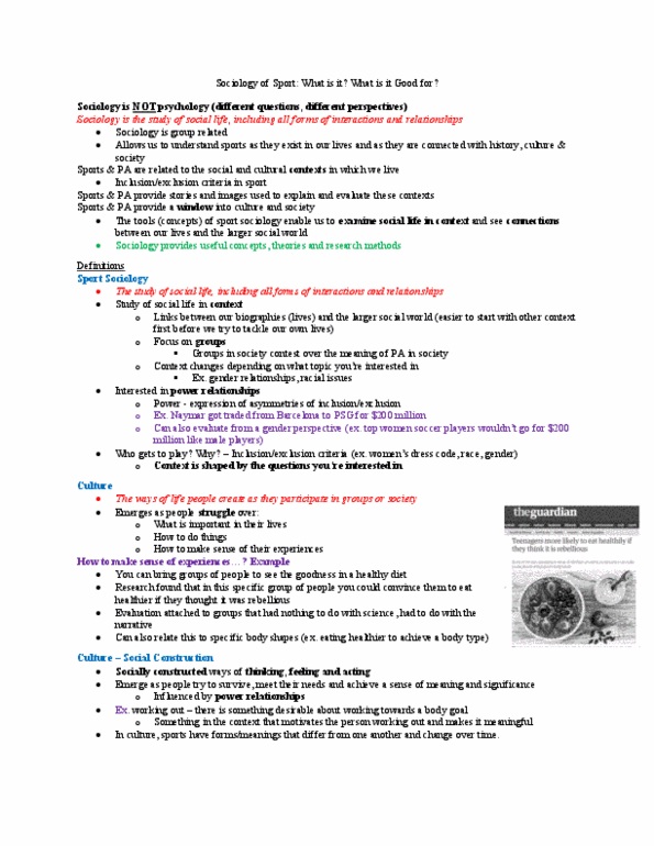 Kinesiology 2250A/B Lecture 1: 1 Sociology of Sport thumbnail