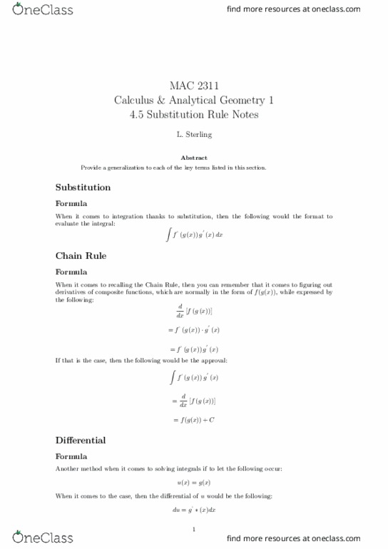 MAC2311 Lecture Notes - Lecture 28: Trigonometric Functions thumbnail