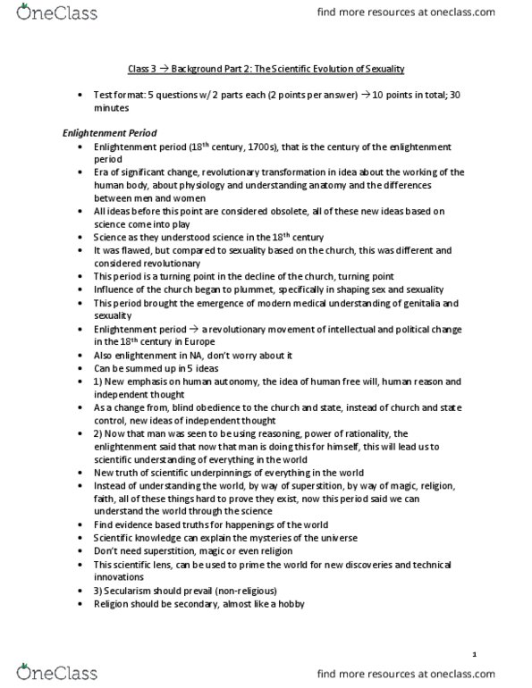 History 2181A/B Lecture Notes - Lecture 3: Orgasm, Barter, Heterosexuality thumbnail