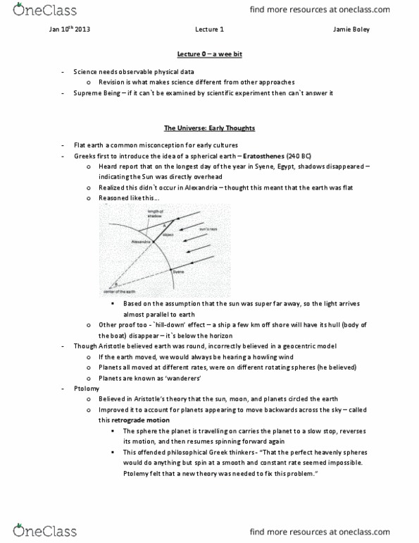 Astronomy 2022A/B Lecture Notes - Lecture 1: Edwin Hubble, Deferent And Epicycle, Roland Jupiter-4 thumbnail