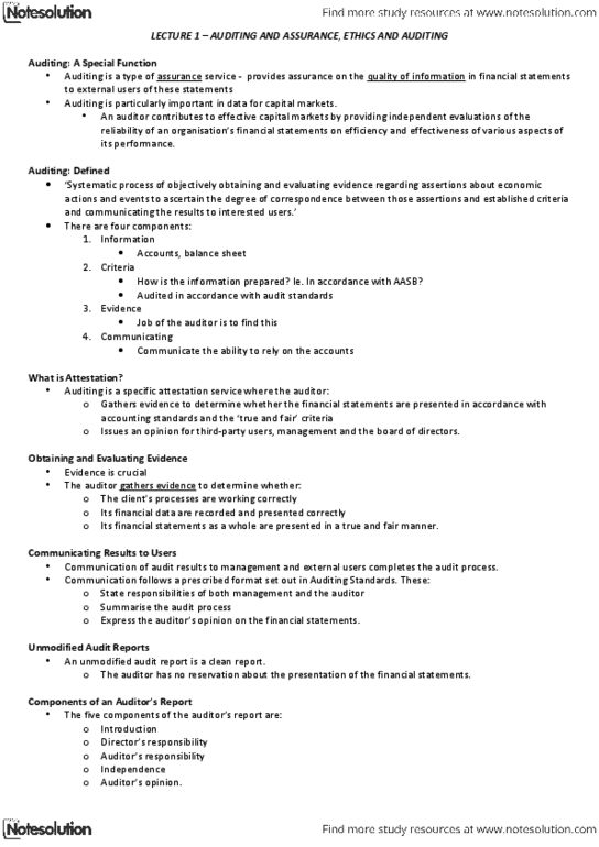 AYB301 Lecture Notes - Ethical Code, Tax Avoidance, Arthur Andersen thumbnail