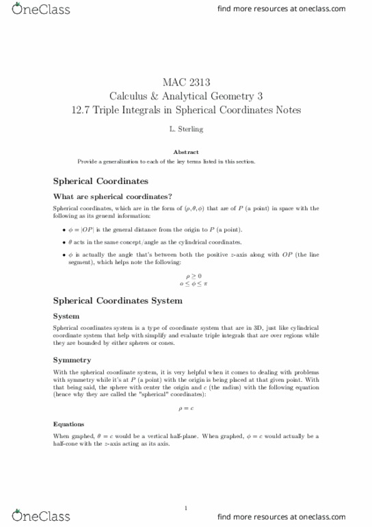 MAC2313 Lecture Notes - Lecture 24: Mean Value Theorem, Riemann Sum, Cartesian Coordinate System thumbnail