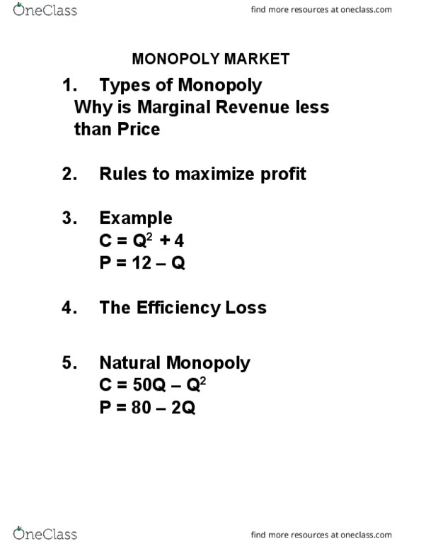 ECO100Y5 Lecture Notes - Lecture 10: Average Variable Cost, Demand Curve, Price Discrimination thumbnail