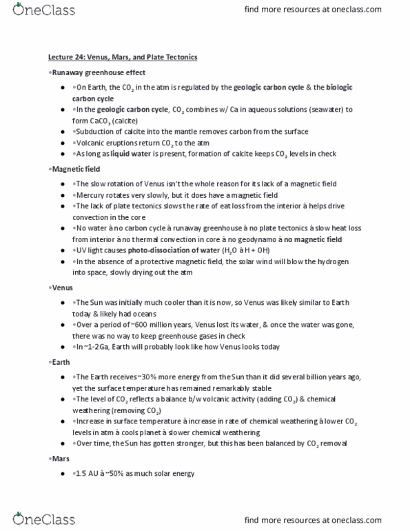 GEO 303 Lecture Notes - Lecture 24: Olympus Mons, Valles Marineris, Mariner 4 thumbnail