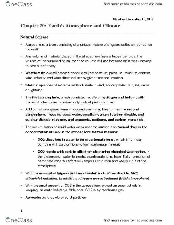 NATS 1750 Chapter 20: chap 20 earths atmosphere, portrait of a planet thumbnail