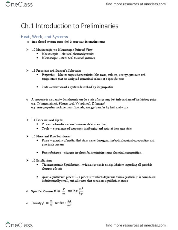 CHE 204 Lecture Notes - Lecture 1: Thermodynamics, Statistical Mechanics thumbnail