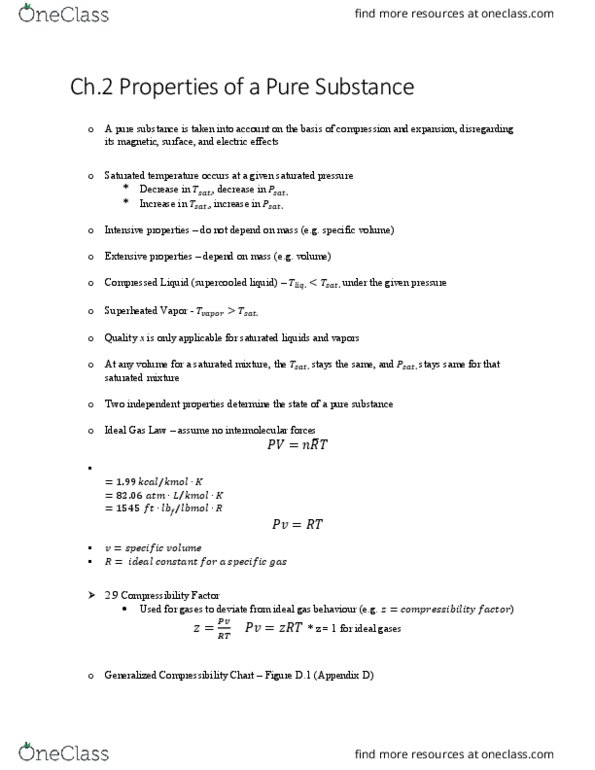CHE 204 Lecture Notes - Lecture 2: Ideal Gas Law, Viscous Liquid, Compressibility Factor thumbnail