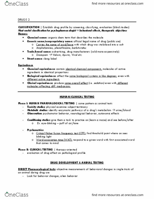 PSY 315 Lecture Notes - Lecture 4: Controlled Substances Act, Psychopharmacology, Phenothiazine thumbnail