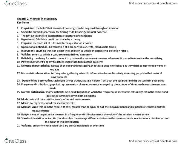 PSYO 111 Chapter Notes - Chapter 2: Internal Validity, External Validity, Informed Consent thumbnail