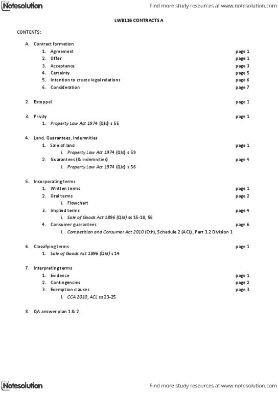 JSB171 Lecture Notes - Lecture 1: Secondary Liability, Covidien, Specific Performance thumbnail