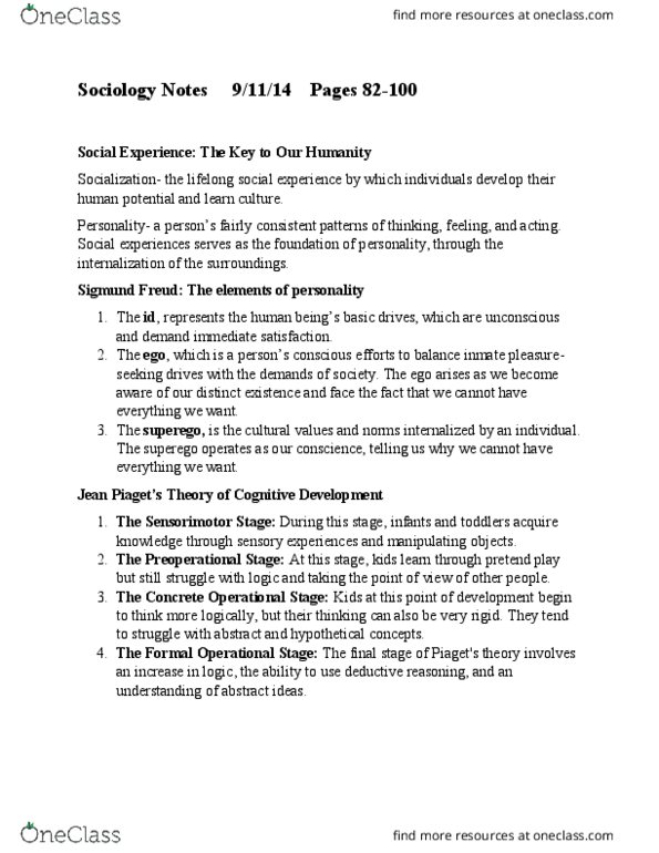 A SOC 115 Lecture Notes - Lecture 5: Sigmund Freud, Deductive Reasoning, Instrumentalism thumbnail