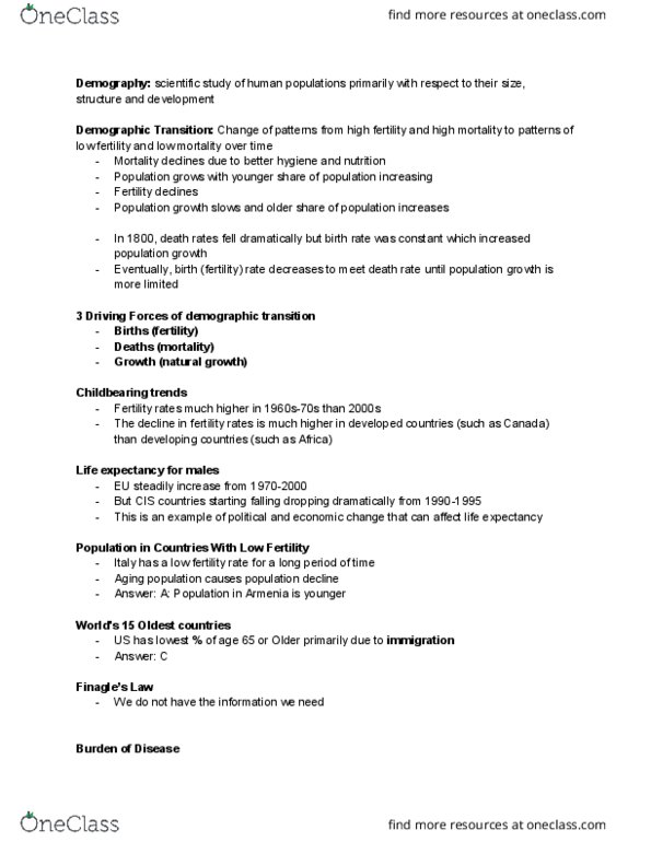 HSCI 160 Lecture Notes - Lecture 2: Baud, Disability-Adjusted Life Year, Health Equity thumbnail