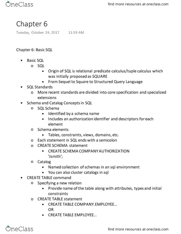 CS 4400 Chapter Notes - Chapter 6: Pattern Matching, Boolean Data Type, Relational Model thumbnail