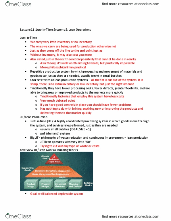 GMS 401 Lecture Notes - Lecture 11: Total Productive Maintenance, Marginal Cost, Safety Stock thumbnail