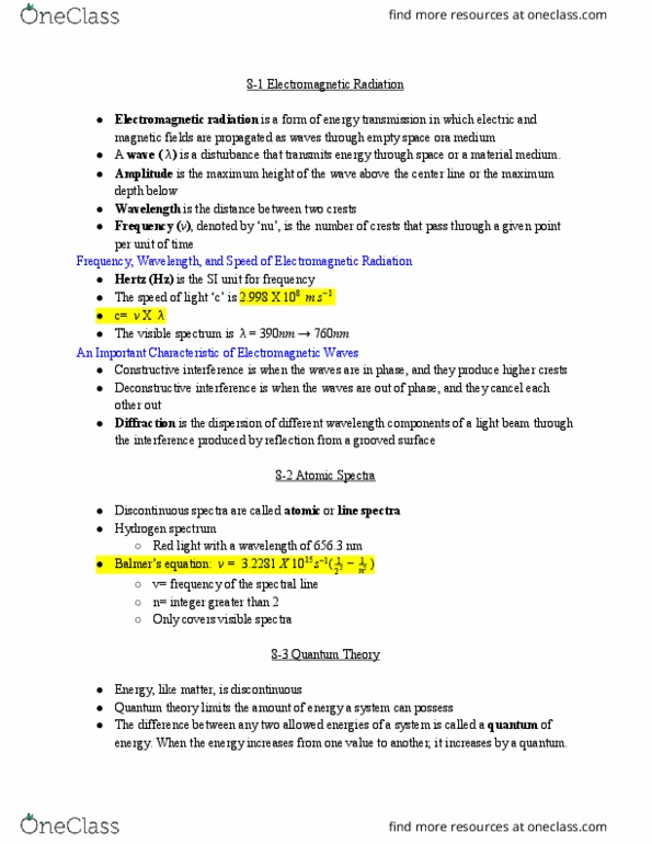 CHEM 1070 Chapter Notes - Chapter 8: Effective Nuclear Charge, Cartesian Coordinate System, Bohr Radius thumbnail