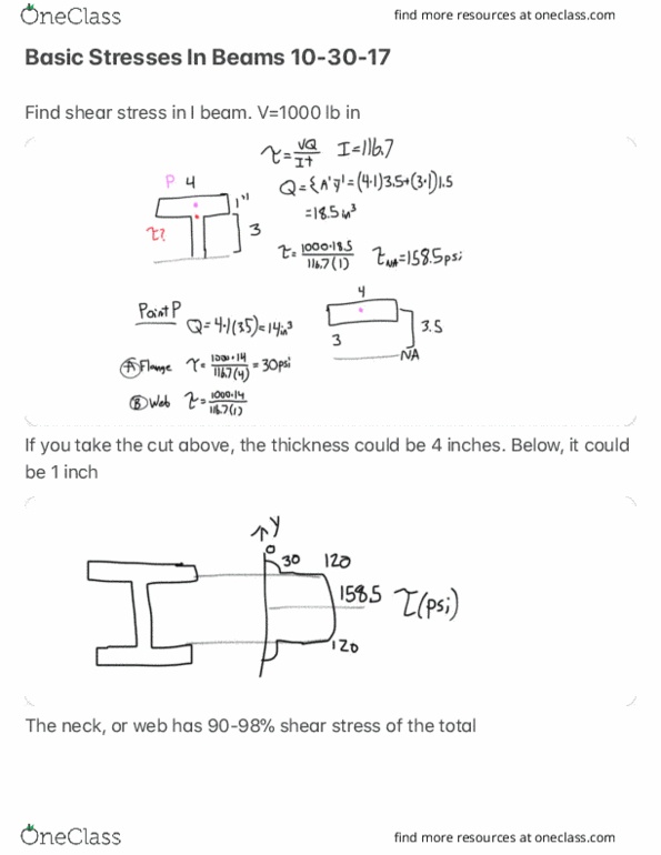 AEM 3031 Lecture 6: Basic Stresses In Beams 10-30-17 thumbnail