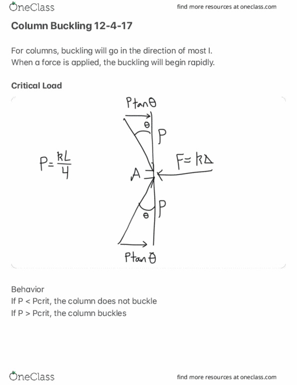 AEM 3031 Lecture 6: Column Buckling 12-4-17 thumbnail