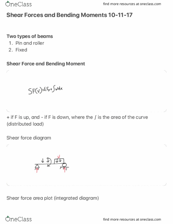 AEM 3031 Lecture Notes - Lecture 7: Bending Moment thumbnail
