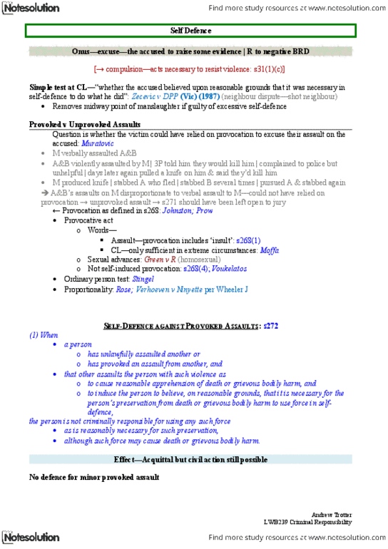 JSB171 Lecture Notes - Lecture 1: Indictable Offence, Grievous Bodily Harm, Starting Pistol thumbnail