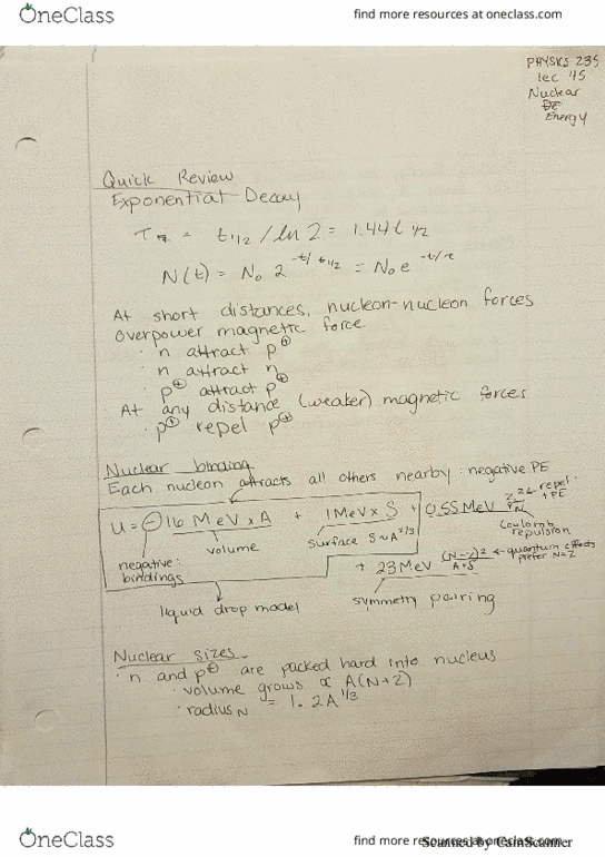 PHYSICS 235 Lecture Notes - Lecture 45: Dvd Region Code thumbnail