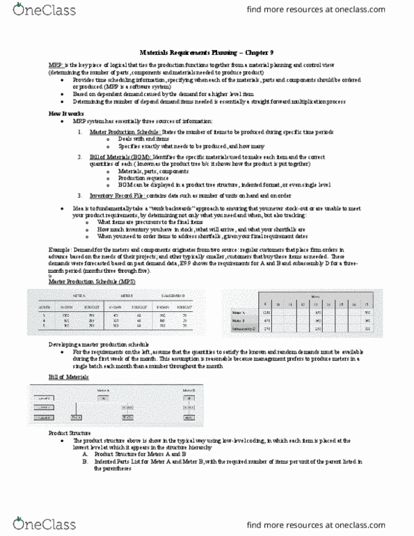Management and Organizational Studies 3330A/B Lecture Notes - Lecture 10: Carrying Cost, Safety Stock, Master Production Schedule thumbnail
