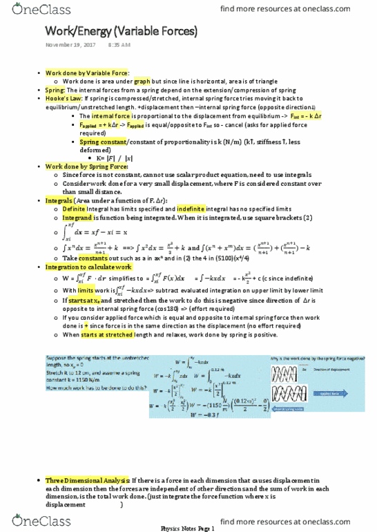 PHYS 1003 Lecture Notes - Lecture 8: Antiderivative, Integral thumbnail